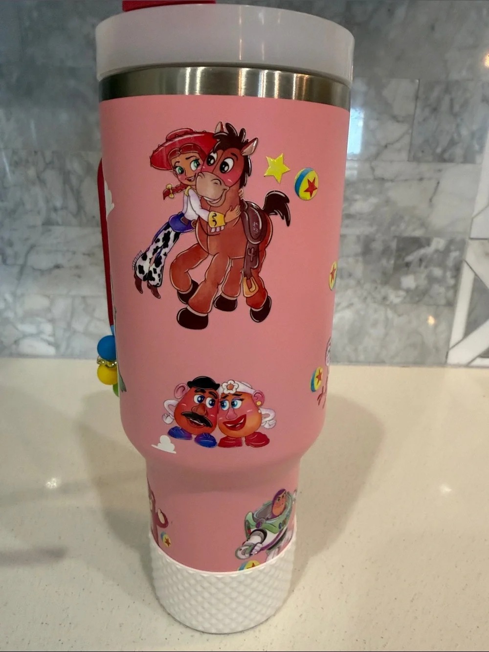 Stanley Pink Travel Tumbler Toy Story Decorative Top, Charm 40 oz